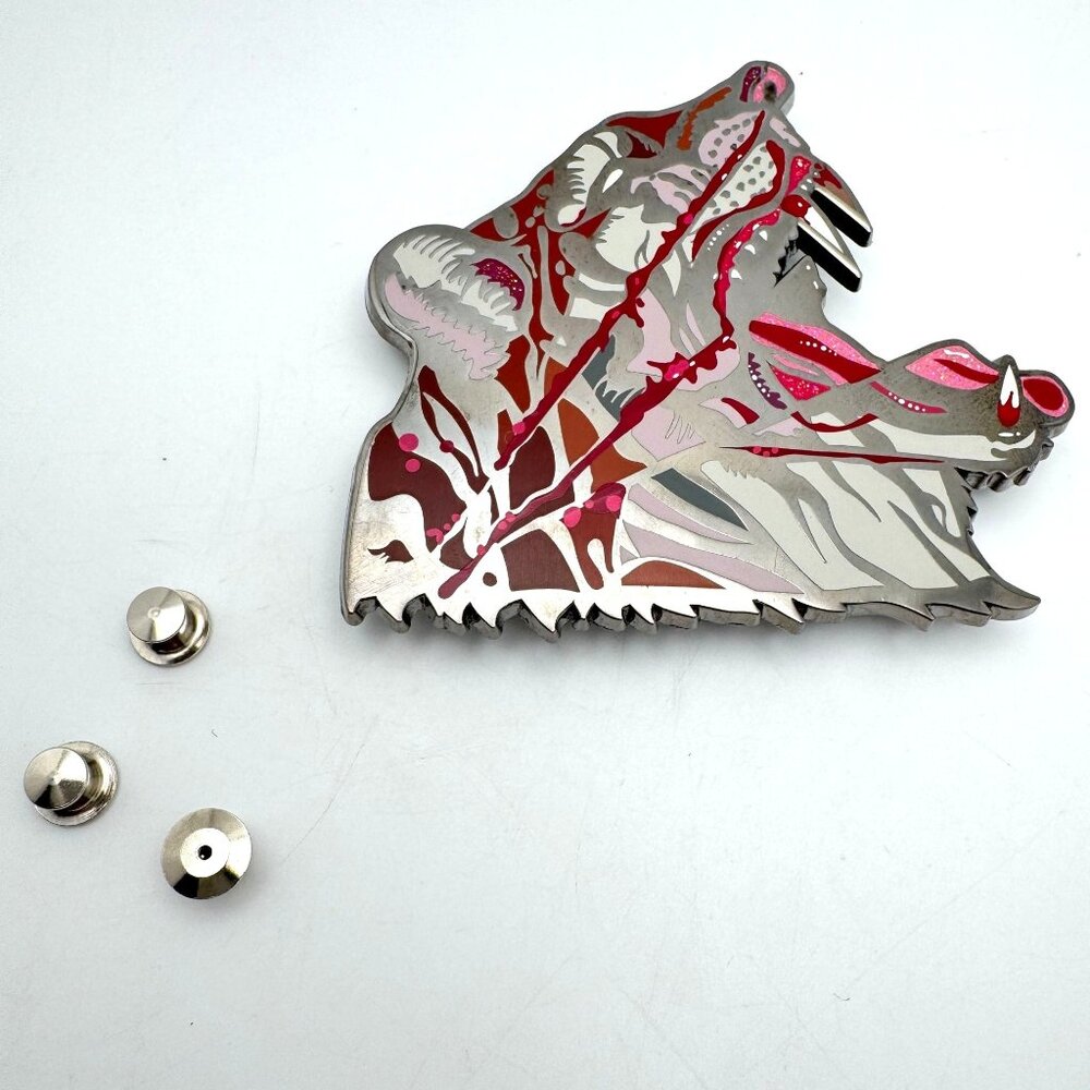 Almost Amusing x Dave Correia Large Enamel Pin Pink Bloody Tiger Rare